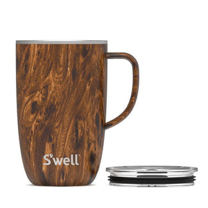 Stainless Steel Teakwood 16oz Tumbler Mug with Handle