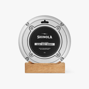 Shinola Desk Clock, The Runwell with Black Dial