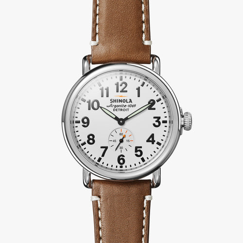 Emory Shinola Watch, The Runwell 41 mm White Dial