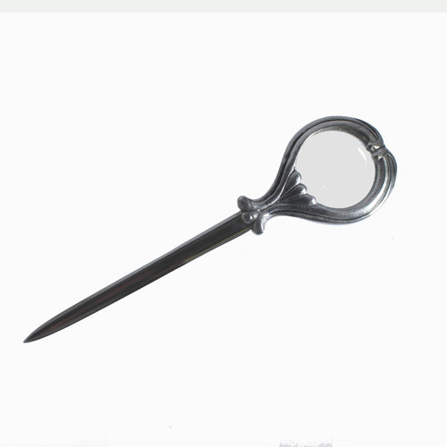 Arte Italica Pewter Letter Opener with Magnifying Glass