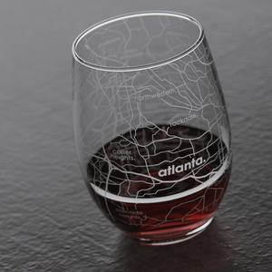 Atlanta Map Stemless Wine Glass