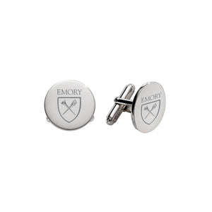 Emory University Sterling Silver Round Polished Cufflinks