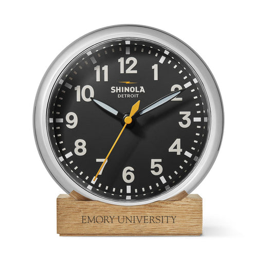 Emory Shinola Desk Clock, The Runwell with Black Dial