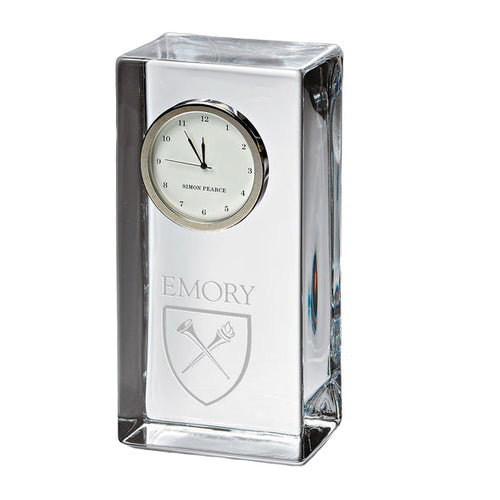 Emory Tall Glass Desk Clock by Simon Pearce