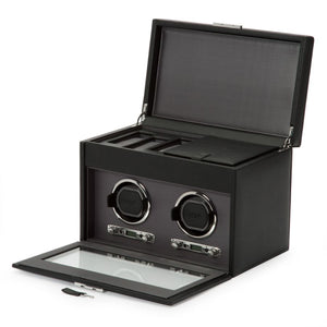 Wolf Designs Viceroy Double Watch Winder with Storage